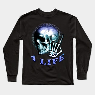 Metal 4 Life Blue Long Sleeve T-Shirt